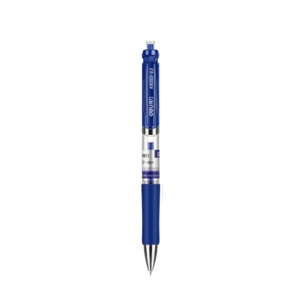 Gelinis rašiklis DELI S01, 0,5 mm, automatinis, mėlynas