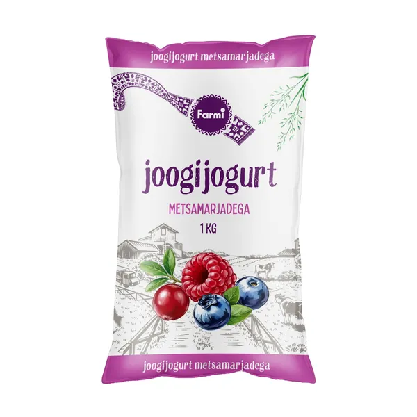 FARMI geriamasis jogurtas su miško uogomis 1,0 kg
