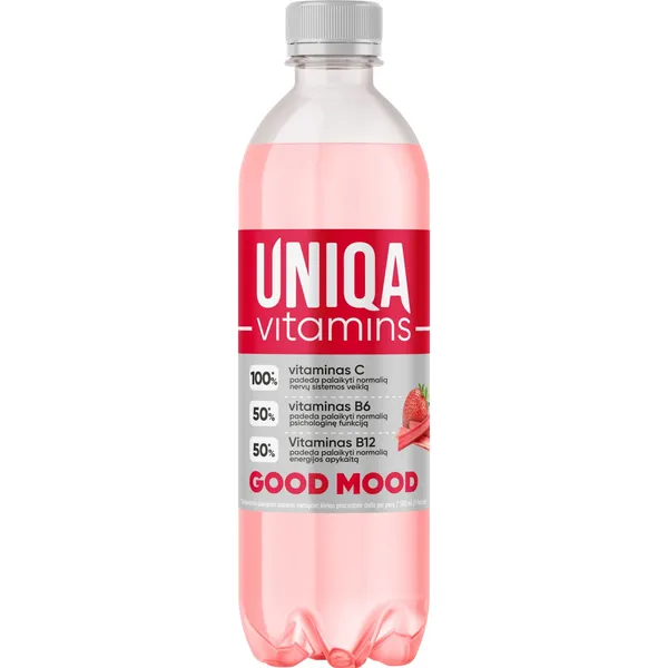 Negazuotas gėrimas su vitaminais UNIQA VITAMINS GOOD MOOD, 0,5 l