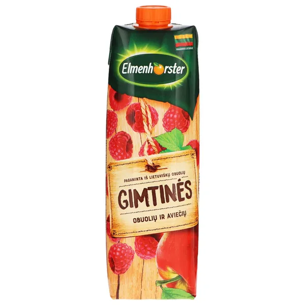 Obuolių ir aviečių sulčių gėrimas GIMTINĖS ELMENHORSTER (30%), 1 l