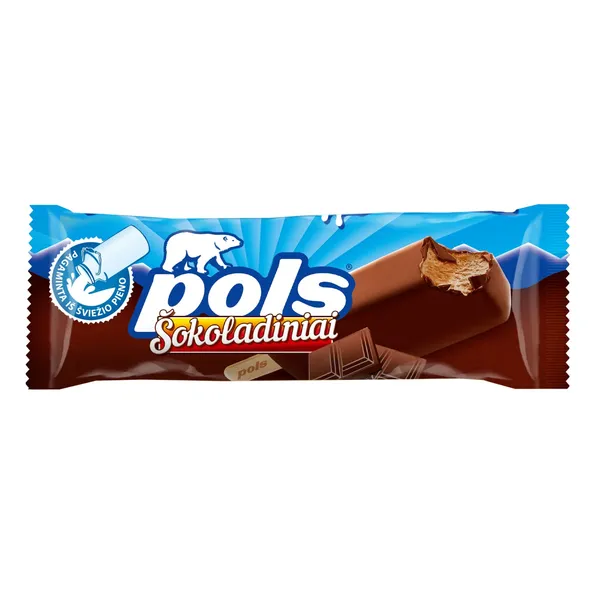 Glaistytas šokoladinis plombyras POLS, ant pagaliuko, 120ml