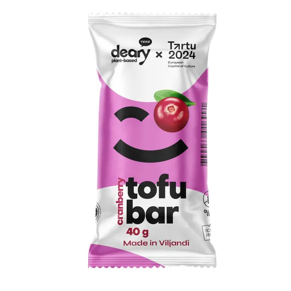 Glazūruoti tofu batonėliai su spanguolėmis TERE DEARY, 40 g