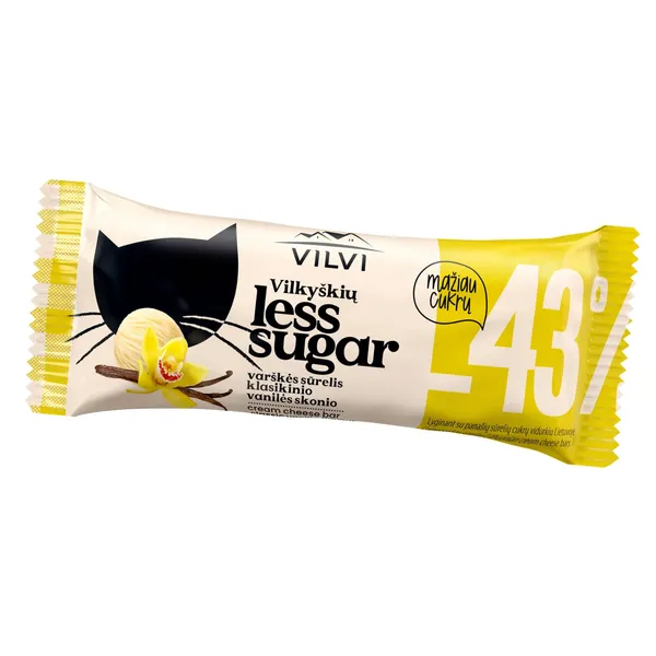 Glaistytas varškės sūrelis LESS SUGAR, braškių skonio, 30%, 40 g