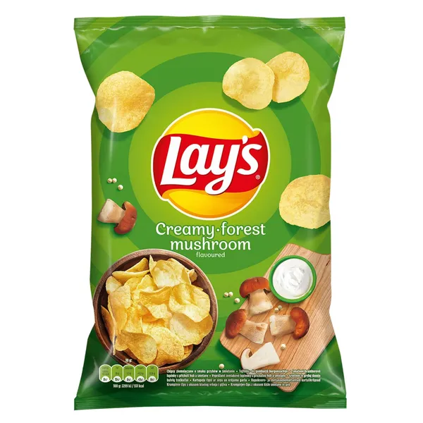 Grietinės ir grybų skonio bulvių traškučiai LAYS, 130 g