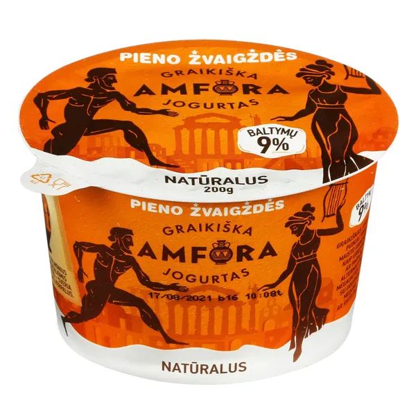 Graikiškas natūralus jogurtas GRAIKIŠKA AMFORA, 3,9 % rieb., 200 g
