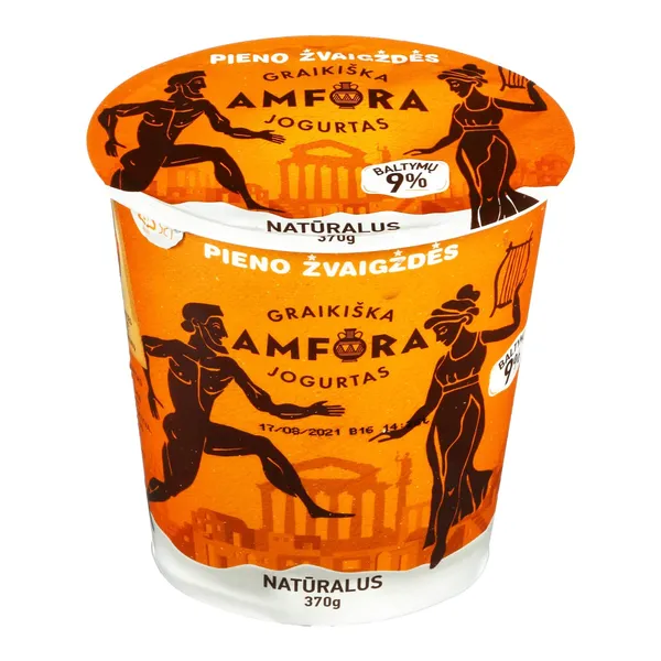 Graikiškas natūralus jogurtas GRAIKIŠKA AMFORA, 3,9 % rieb., 370 g