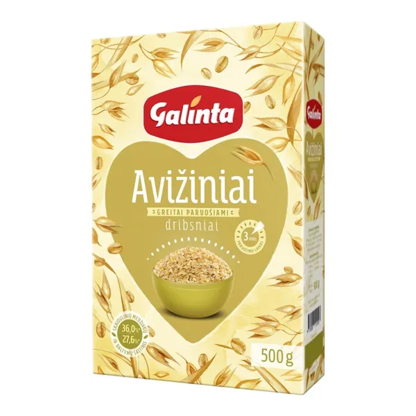Greito paruošimo avižiniai dribsniai dėžutėje GALINTA, 500 g