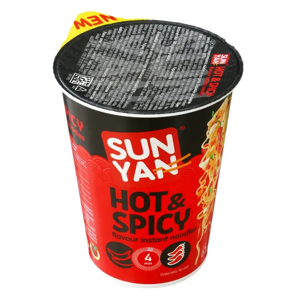 Greitai paruošiami makaronai SUN YAN traškios antienos Char Siu skonio pakelyje, 65g