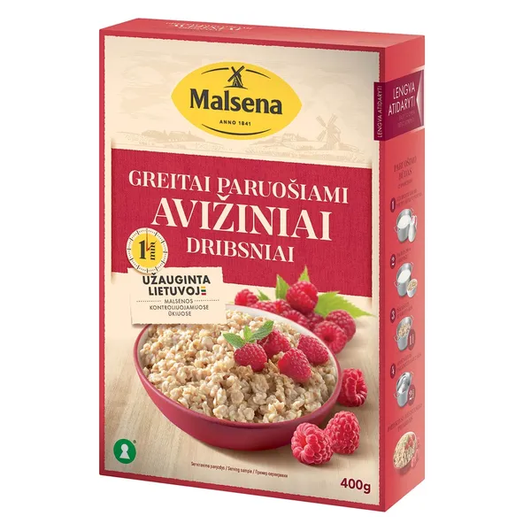 Greito paruošimo avižinių dribsniai MALSENA, 400 g
