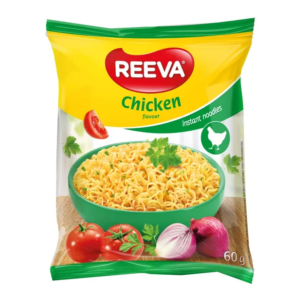 Greitai paruošiami makaronai REEVA, vištienos skonio, 60 g