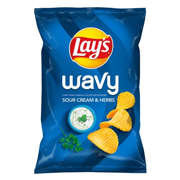 Grietinės ir prieskoninių žolelių skonio banguoti bulvių traškučiai LAYS, 120 g