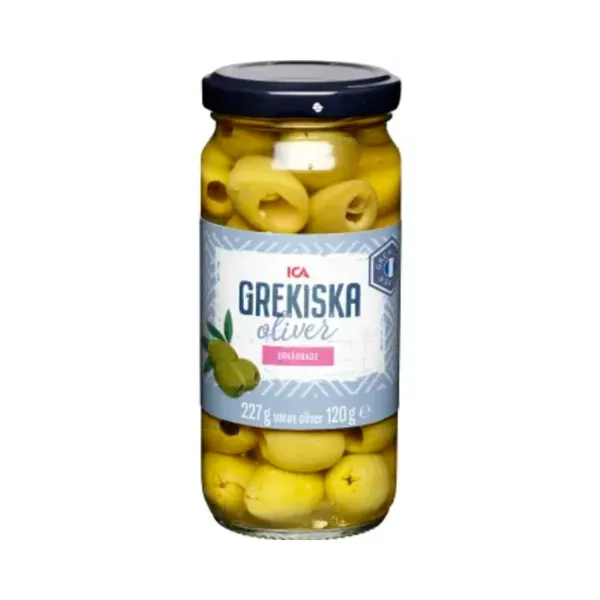 Graikiškos alyvuogės ICA be kauliukų, 227 g / 120 g