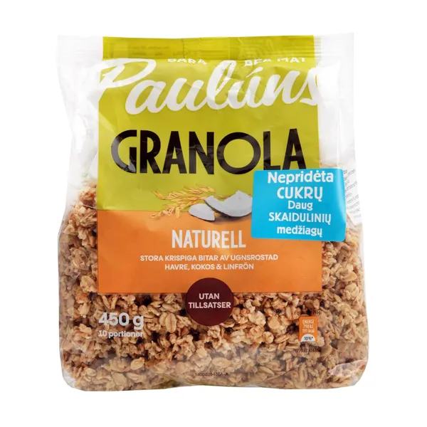 Granola su kokosais ir linų sėmenimis PAULUNS, 450 g