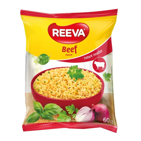 Greitai paruošiami jautienos skonio makaronai REEVA, 60 g