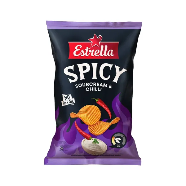 Čipsi skābā krējuma, čili Estrella 115g
