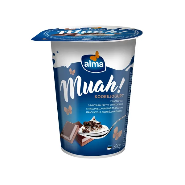 Grietinėlės jogurtas VALIO ALMA MUAH Stracciatella, 380 g