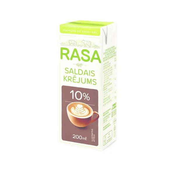 Grietinėlė RASA, UHT, 10 % rieb., 200 g
