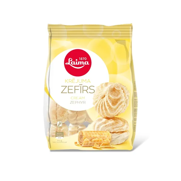 Zefīrs Laima krējuma ar vafeļu skaidiņām 200g