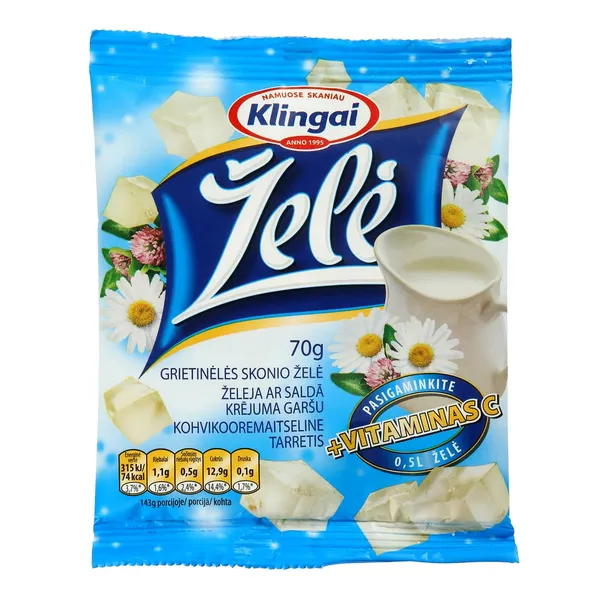 Grietinėlės skonio želė su vitaminu C, 70 g