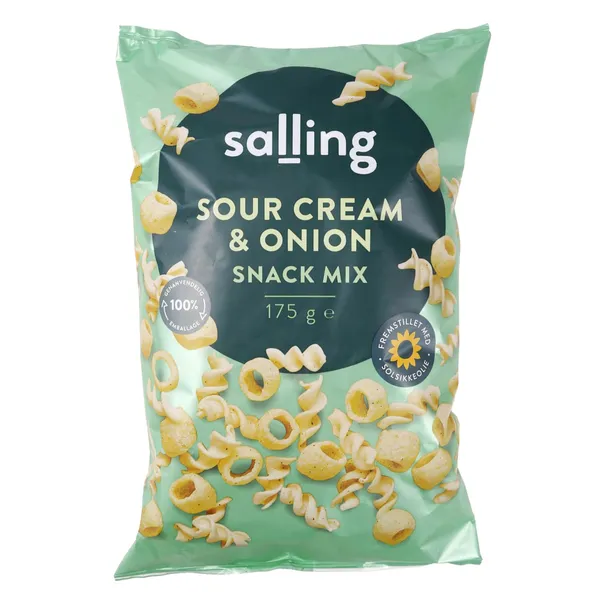 Grietinės ir svogūnų skonio bulvių traškučiai SALLING, 175 g