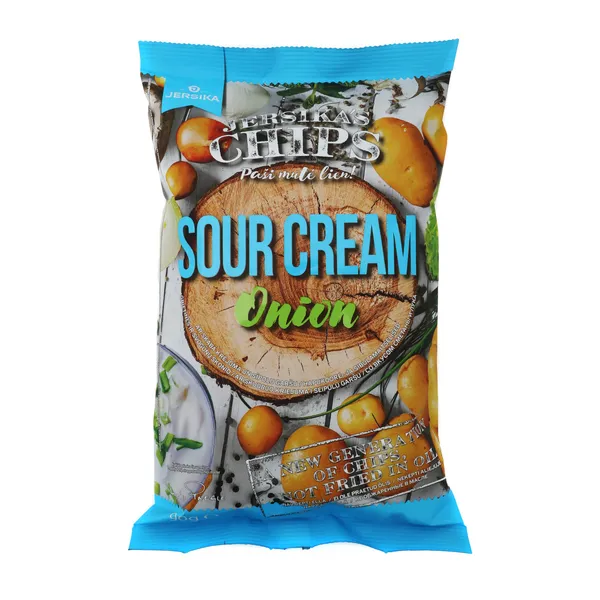 Čipsi Jersika skābā krējuma, sīpolu garš. 90g