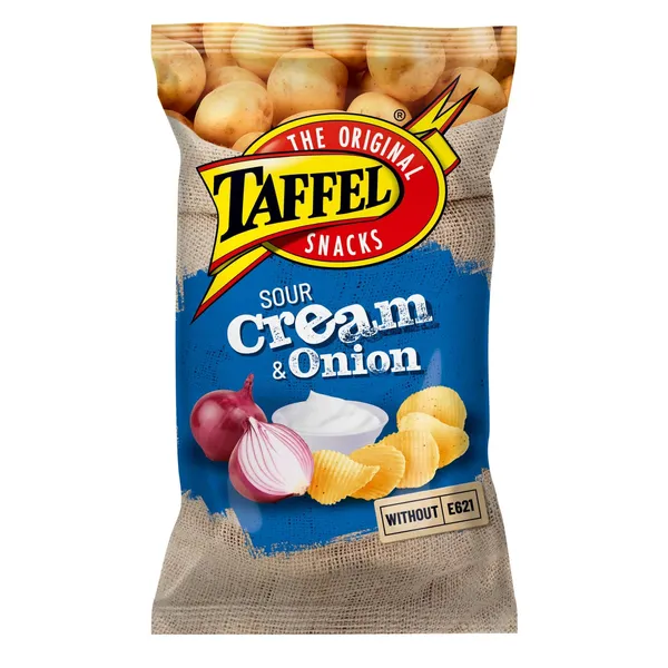 Traškučiai TAFFEL, grietinės ir svogūnų skonio, 180g
