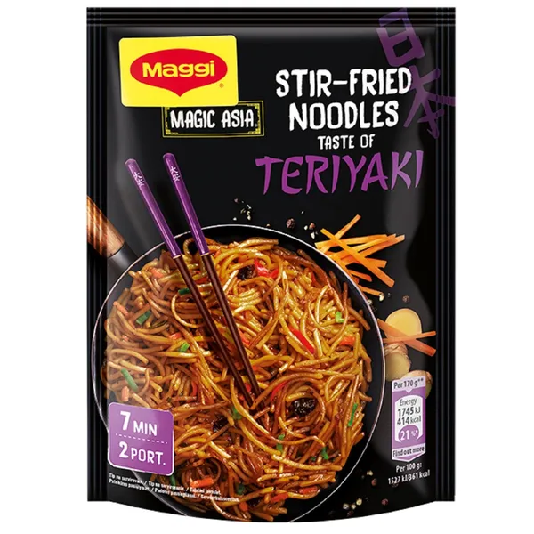 Greitai paruošiami kiaušininiai makaronai su Teriyaki skonio padažu MAGGI MAGIC ASIA , 130 g
