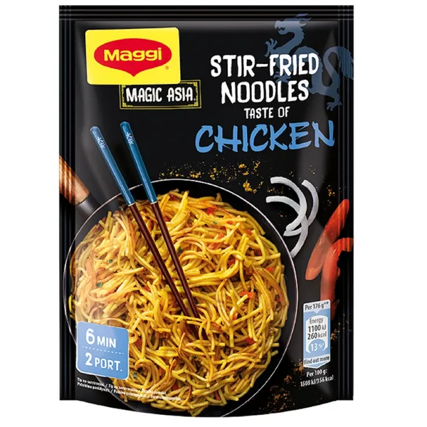 Greitai paruošiami vištienos skonio kiaušininiai makaronai MAGGI MAGIC ASIA, 121 g