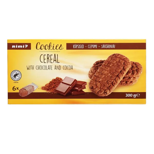 Graudaugu cepumi Rimi ar šokolādi, kakao 300g