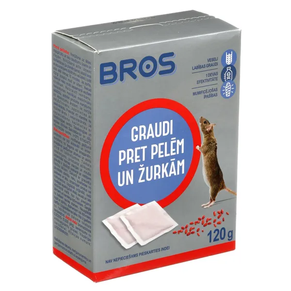 Grūdeliai BROS nuo pelių ir žiurkių, 100 g