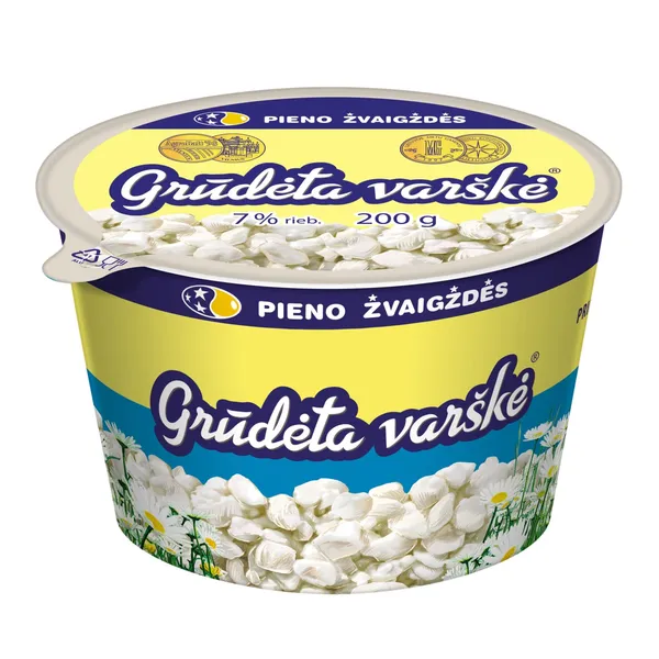 Grūdėta varškė PIENO ŽVAIGŽDĖS, 7 % rieb., 200 g