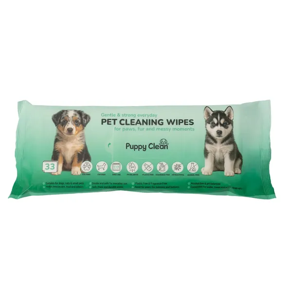 Gyvūnų valymo servetėlės PUPPYCLEAN, 33 vnt.