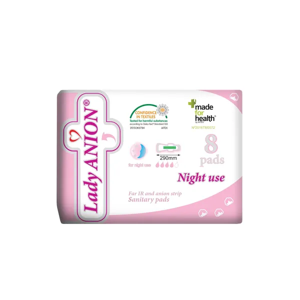 Higieniniai naktiniai paketai LADY ANION, 8 vnt.