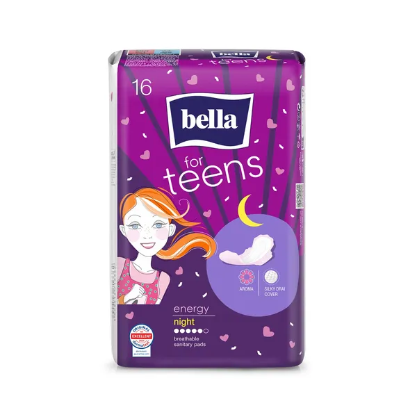 Higieniniai paketai BELLA TEENS ENERGY NIGHT, 16 vnt
