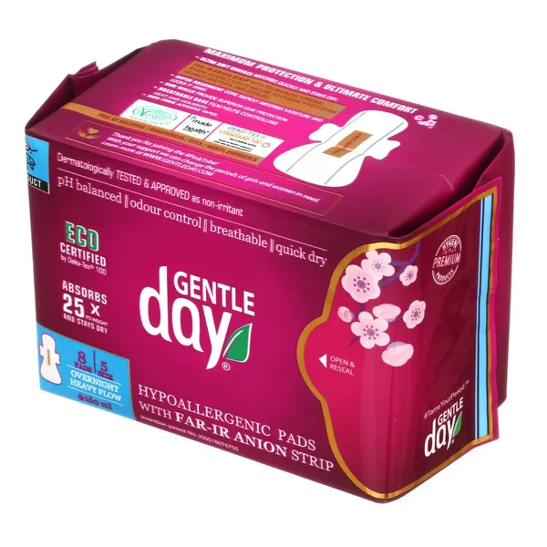 Higieniniai paketai GENTLE DAY OVERNIGHT, 8 vnt