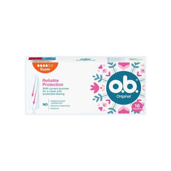 Higieniniai tamponai O.B. ORIGINAL SUPER, 16 vnt.