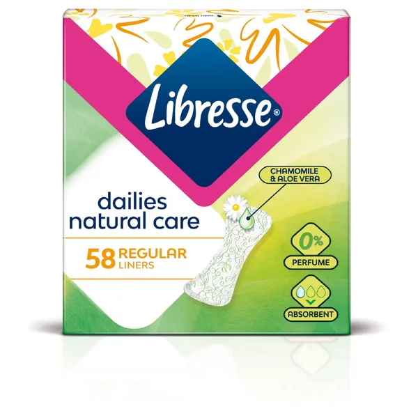 Higieniniai įklotai LIBRESSE NATURAL CARE NORMAL, 58 vnt.