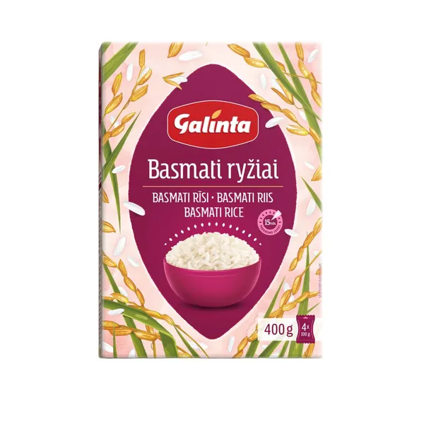 Ilgagrūdžiai ryžiai BASMATI GALINTA IKI, 4x100 g