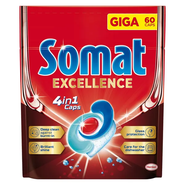 Indaplovės tabletės SOMAT EXELLENCE 4IN1, 60 vnt