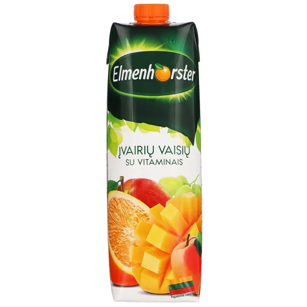 Įvairių vaisių sulčių gėrimas ELMENHORSTER, su vitaminais, 18%, 1 l