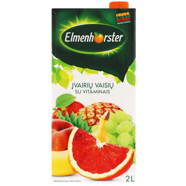 Įvairių vaisių sulčių vitaminizuotas gėrimas ELMENHORSTER, 20%, 2 l