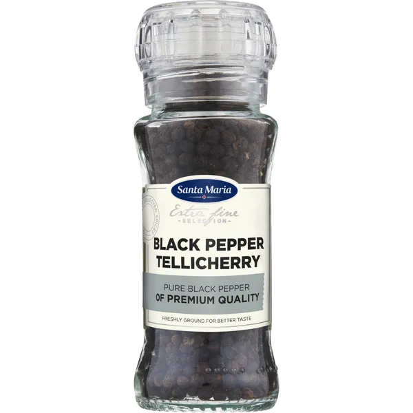 Juodieji pipirai SANTA MARIA TELLICHERRY PEPPER malūnėlyje, 70 g