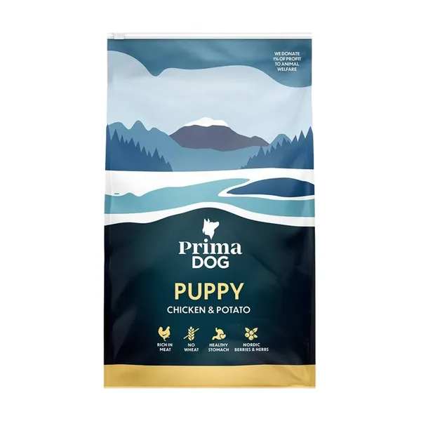 Jaunų šuniukų ėdalas vištiena - bulvės PRIMADOG, 3 kg
