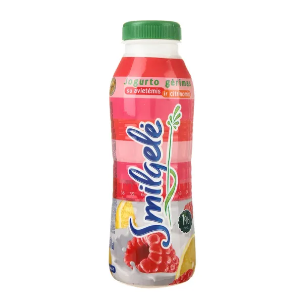 Jogurto gėrimas su avietėmis ir citrinomis SMILGELĖ, 1 % rieb., 450 ml
