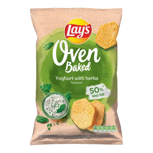 Jogurto ir prieskoninių žolelių skonio kepti bulvių traškučiai LAYS, 110 g