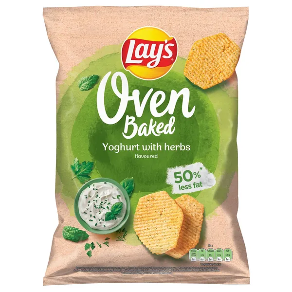 Jogurto ir prieskoninių žolelių skonio kepti bulvių traškučiai LAYS, 180 g
