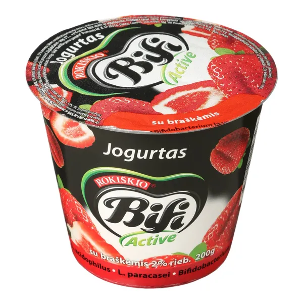 Jogurtas BIFI ACTIVE, su braškėmis, 2%, 200 g
