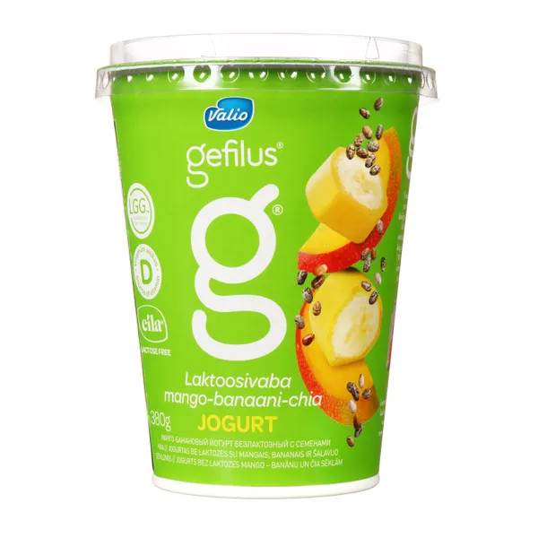 Jogurts Gefilus mango banānu bez laktoz. 380g