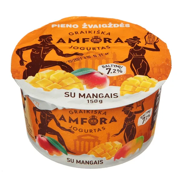 Graikiškas jogurtas su mangais GRAIKIŠKA AMFORA, 3,1 % rieb., 150 g