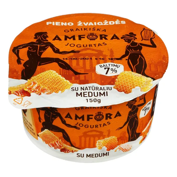 Graikiškas jogurtas su medumi GRAIKIŠKA AMFORA, 3,1 % rieb., 150 g